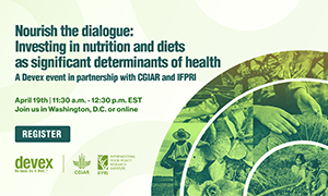 Nourish the Dialogue: Investing in nutrition and diets as significant determinants of health